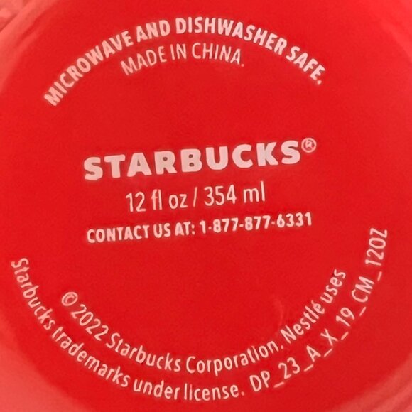 STARBUCKS Coffee Mermaid Siren Logo Vertical Marbleized Red Ceramic Mug ~ 2022 - Picture 15 of 15